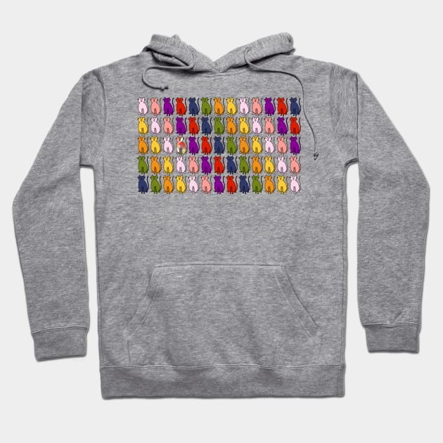 Clowder of Cats in Rainbow Colors Hoodie by ellenhenryart